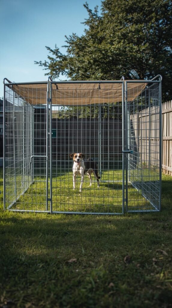Tarp-Covered Dog Run