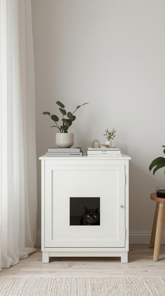 Entryway Benches That Secretly Hold a Litter Box