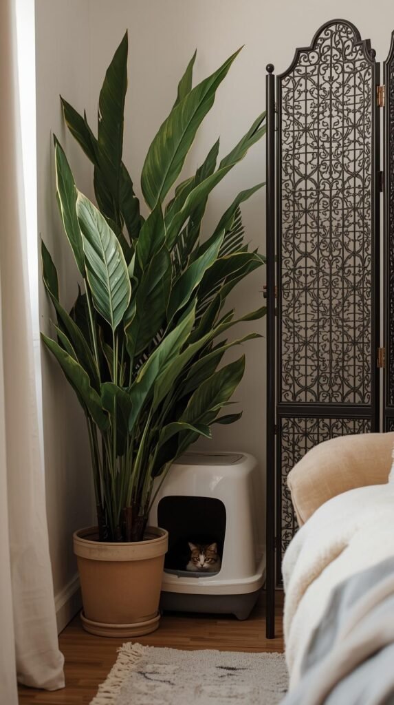 Plant-Covered Litter Box Corners That Stay Fresh