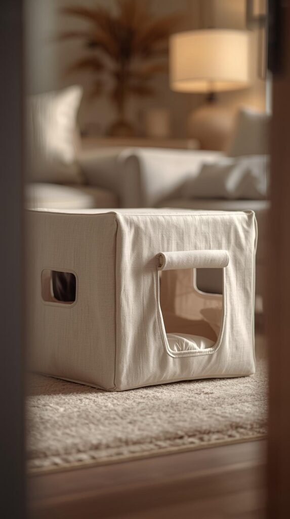 Neutral Fabric-Covered Dog Crates