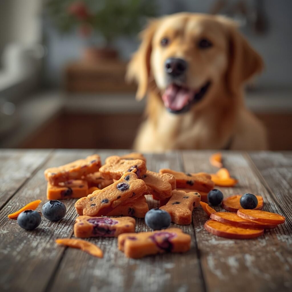 Homemade Sweet Potato Blueberry Chews for Dogs