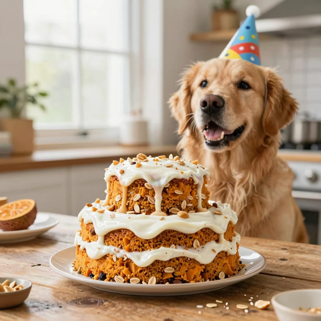 Sweet Potato and Oatmeal Dog Cake